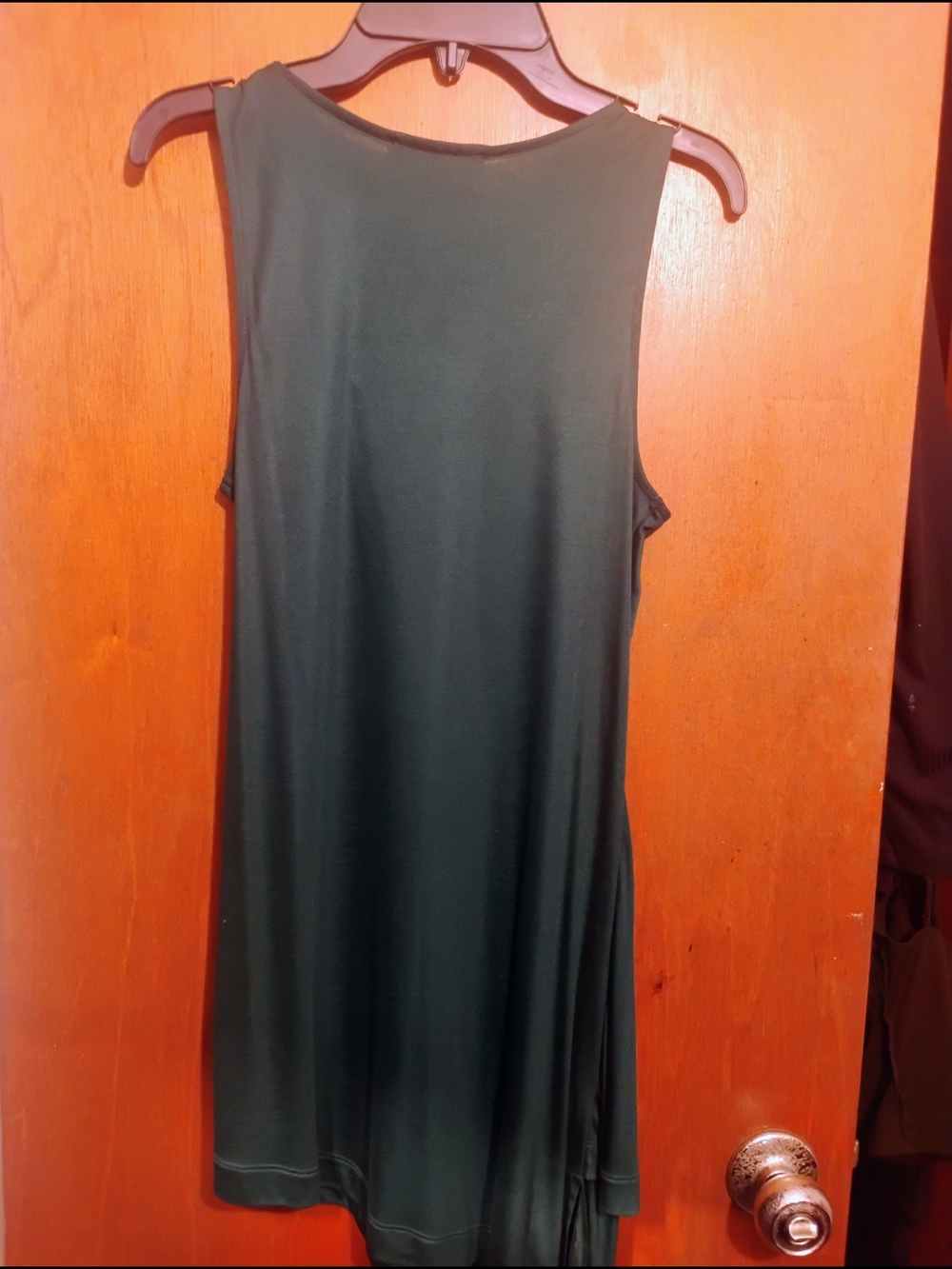 White House Black Market Forest Green Drape Front Tank Top - Picture 3 of 3
